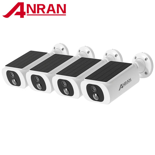 ANRAN 2K Solar Camera Set Of 4 Wireless Cameras 2.4G WiFi Battery Powered Floodlight Night Vision