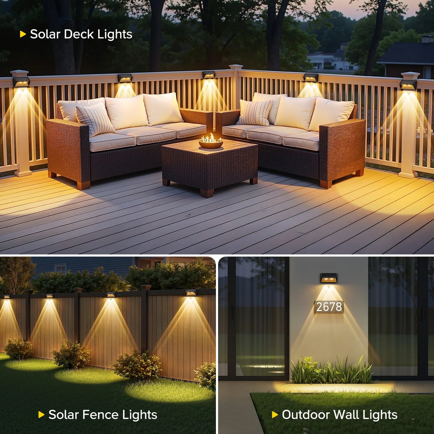 KPSTEK Solar Fence Step Lights Self Powered Weatherproof EnergyEfficient KitProPlus