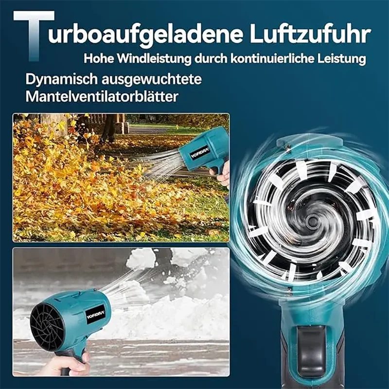 Yofidra 28000RPM Electric Air Blower Cordless Leaf Vacuum 18V Battery Included For Makita Battery Pin