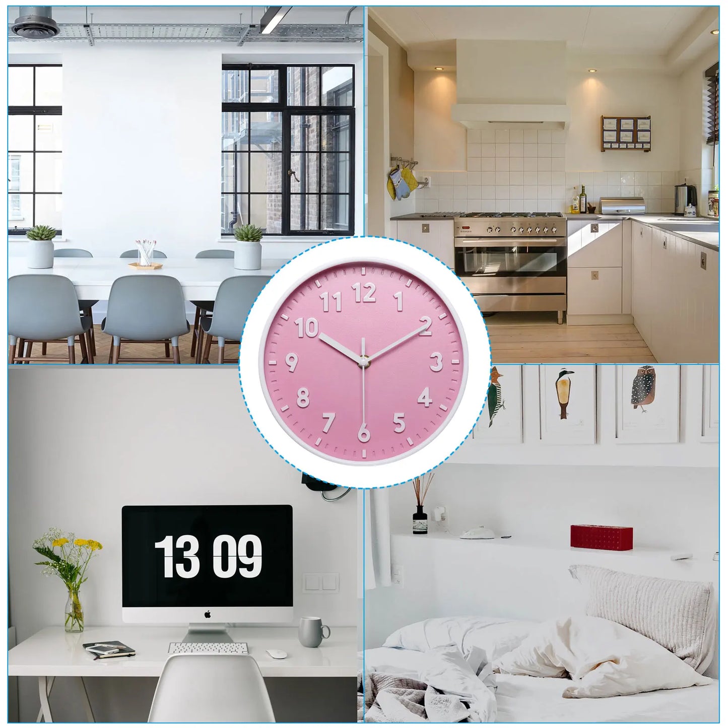 UXCELL Silent NonTicking Round Wall Clock Quartz BatteryOperated OfficeDesk Online