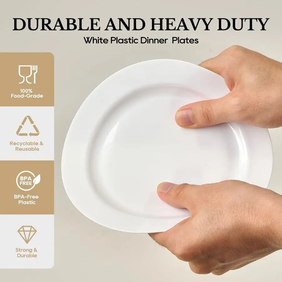 IndustrialStrength Premium BPA Free Disposable Plastic Dinner Plates For Parties