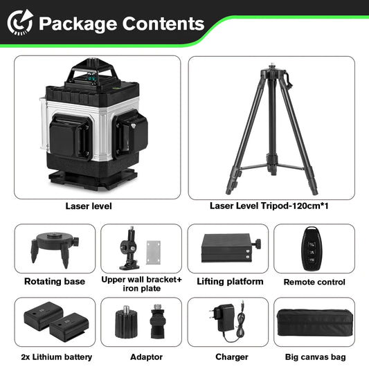 HGLINE 360 Degree Horizontal And Vertical Laser Level With App Remote Control For Precise Alignment