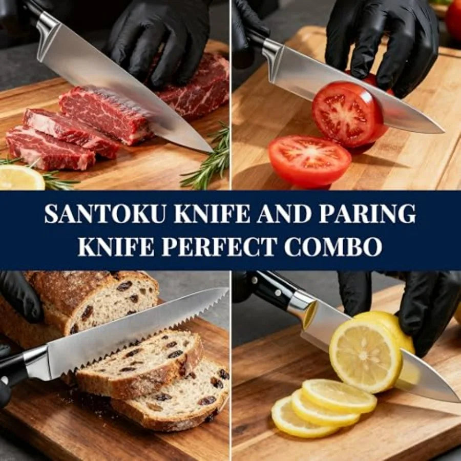 High Carbon Stainless Kitchen Knife Set With Ergonomic Forged Handles For Precise Slicing