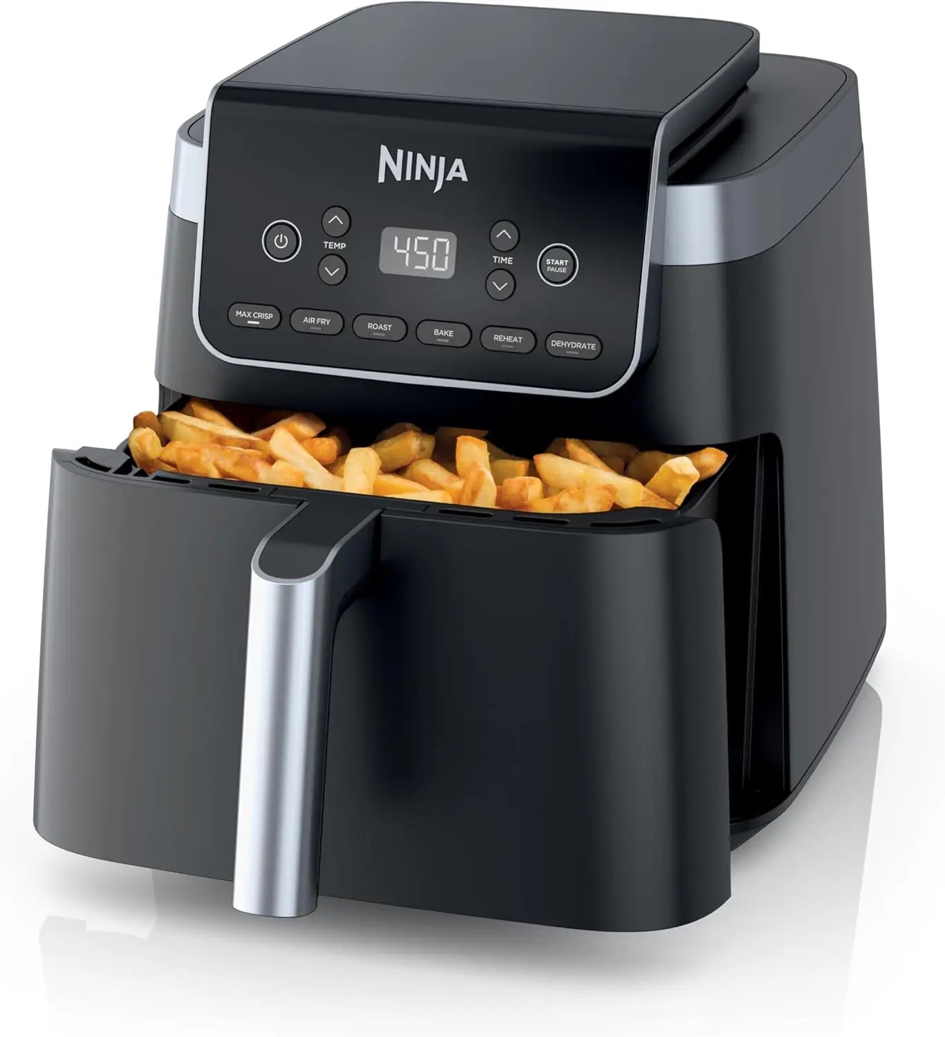 6 In 1 Air Fryer Pro XL Max Crisp Reheat Dehydrate 6.5 Quart Capacity With Space Saving Design