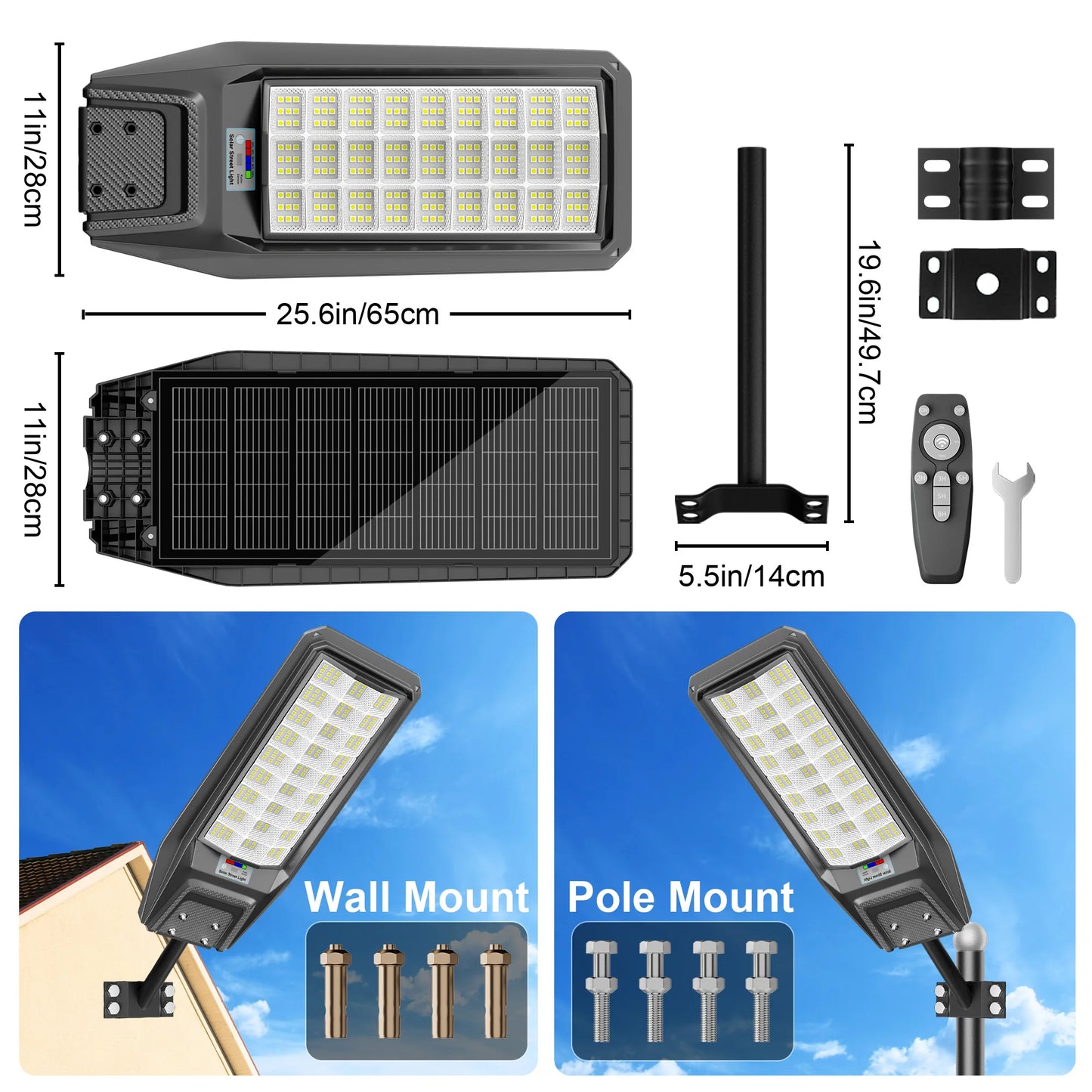Outdoor Solar Light IP65 Motion Sensor Dusk To Dawn 6000W High Brightness LED Lighting