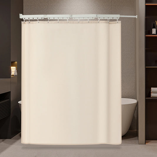 Wall Mounted Thickened Waterproof Folding Shower Curtain Rod Aluminum, Height Adjustable 104 To 138 cm, Load Up To 50 kg