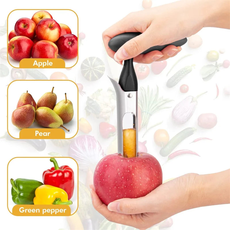 Stainless Steel Apple Core Remover And Pitter Tool For Apples And Pears, Quick Core And Pit Removal