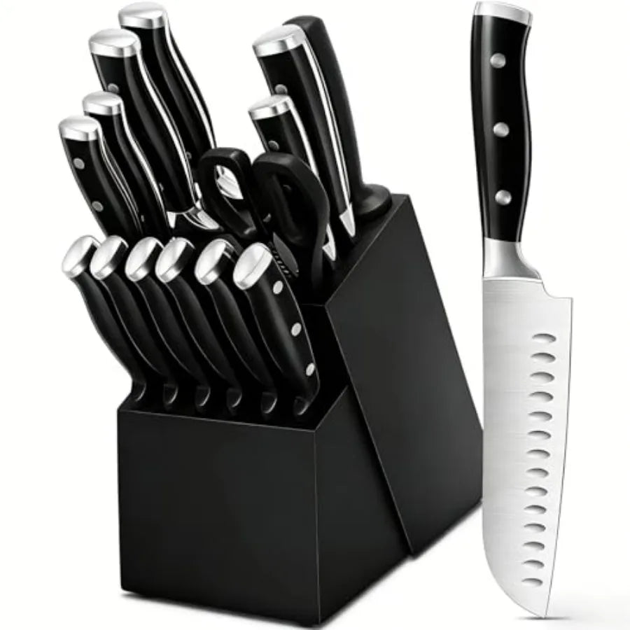 High Carbon Stainless Kitchen Knife Set With Ergonomic Forged Handles For Precise Slicing