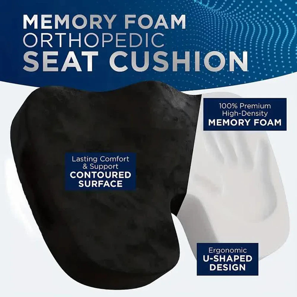 Memory Foam U Shaped Travel Seat Cushion for Adult Hip Support