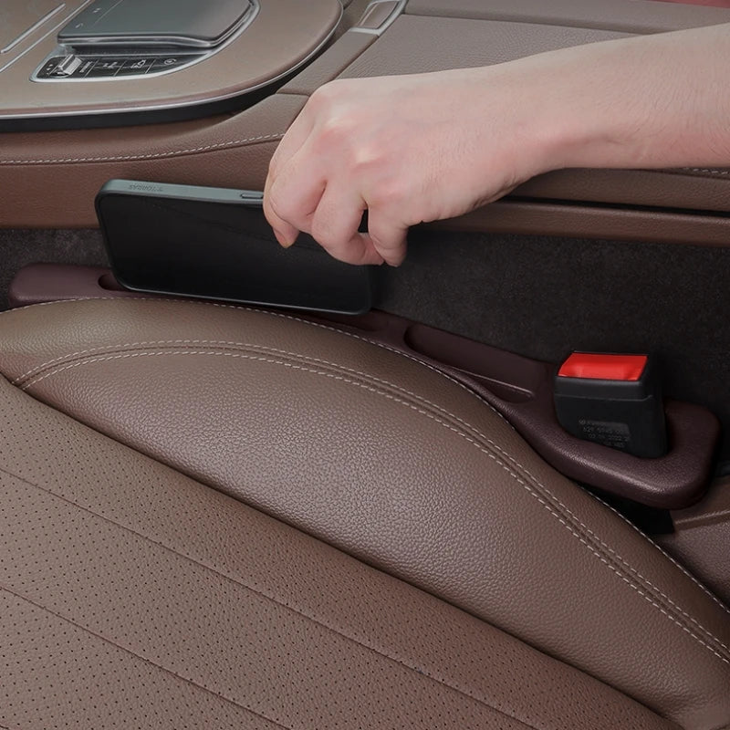 Ahtoska Car Seat Gap Filler PU Organizer for Phone Keys and Essentials Slim EVA Storage Box
