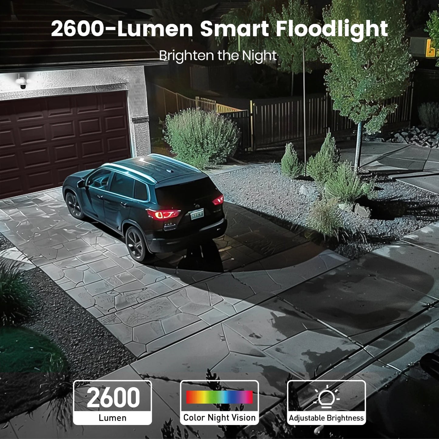 DEKCO WiFi Floodlight Camera Outdoor 360 Degree View 3K UHD