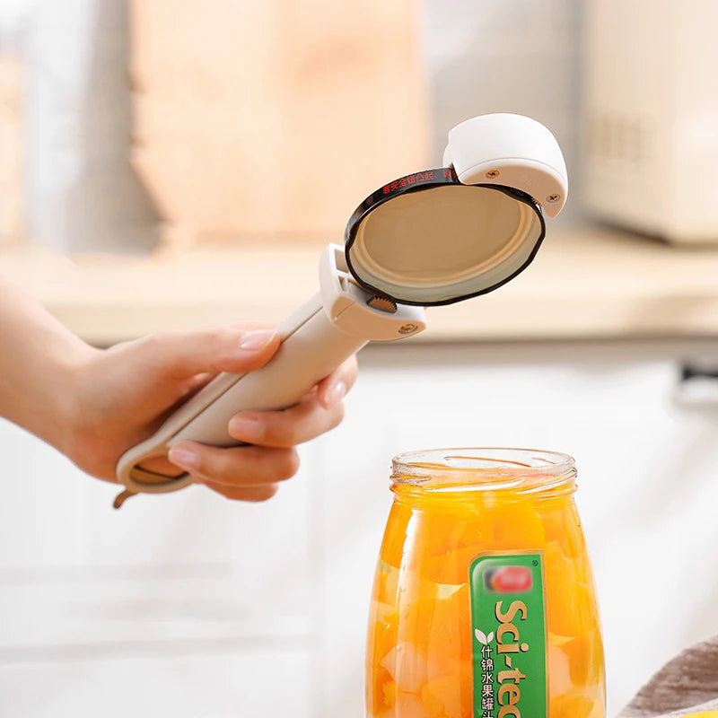 Ergonomic Multifunctional Bottle Opener Adjustable Stainless Steel For Seniors With Easy Grip