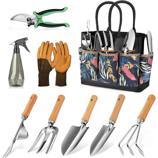 Heavy Duty Garden Tools Set In Organizer Bag SK5 Rustproof Pruning Digging Weeding Kit