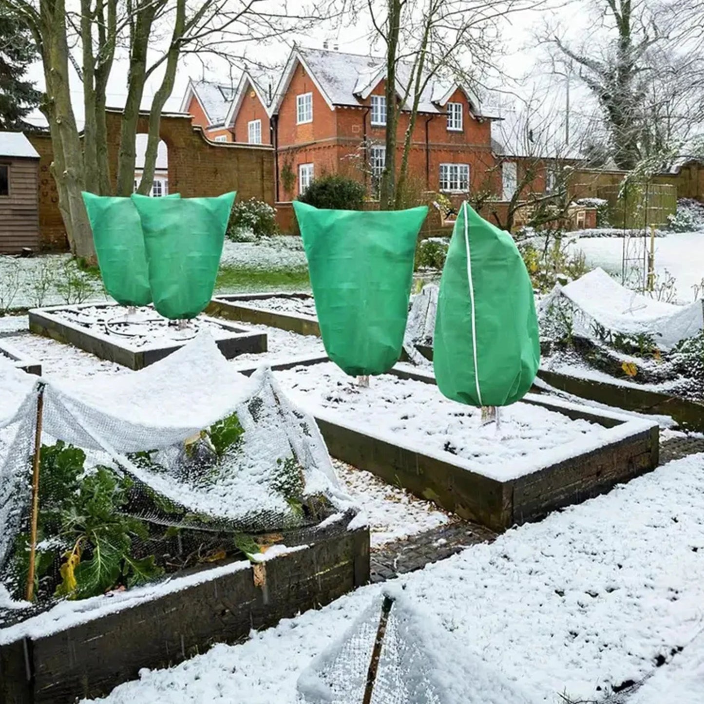 MOJOYCE Tree Covers With Drawstring Frost Blanket For Outdoor Garden Plants And Shrubs