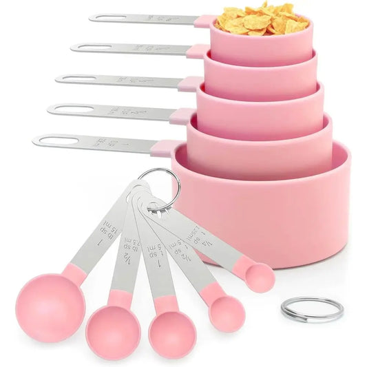 Stackable Stainless Steel Measuring Cups And Spoons Set For Kitchen Baking
