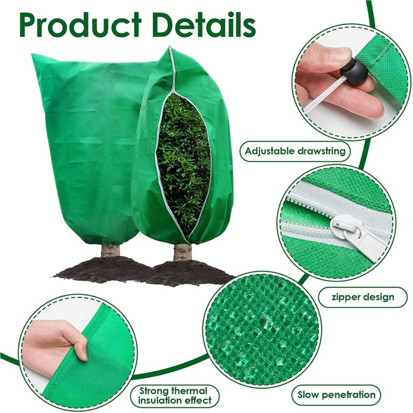 MOJOYCE Tree Covers With Drawstring Frost Blanket For Outdoor Garden Plants And Shrubs