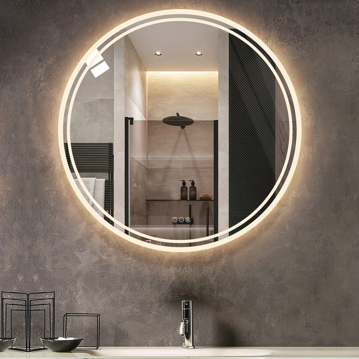 Wisfor Bathroom Mirror With LED Backlit Anti Fog Dimmable