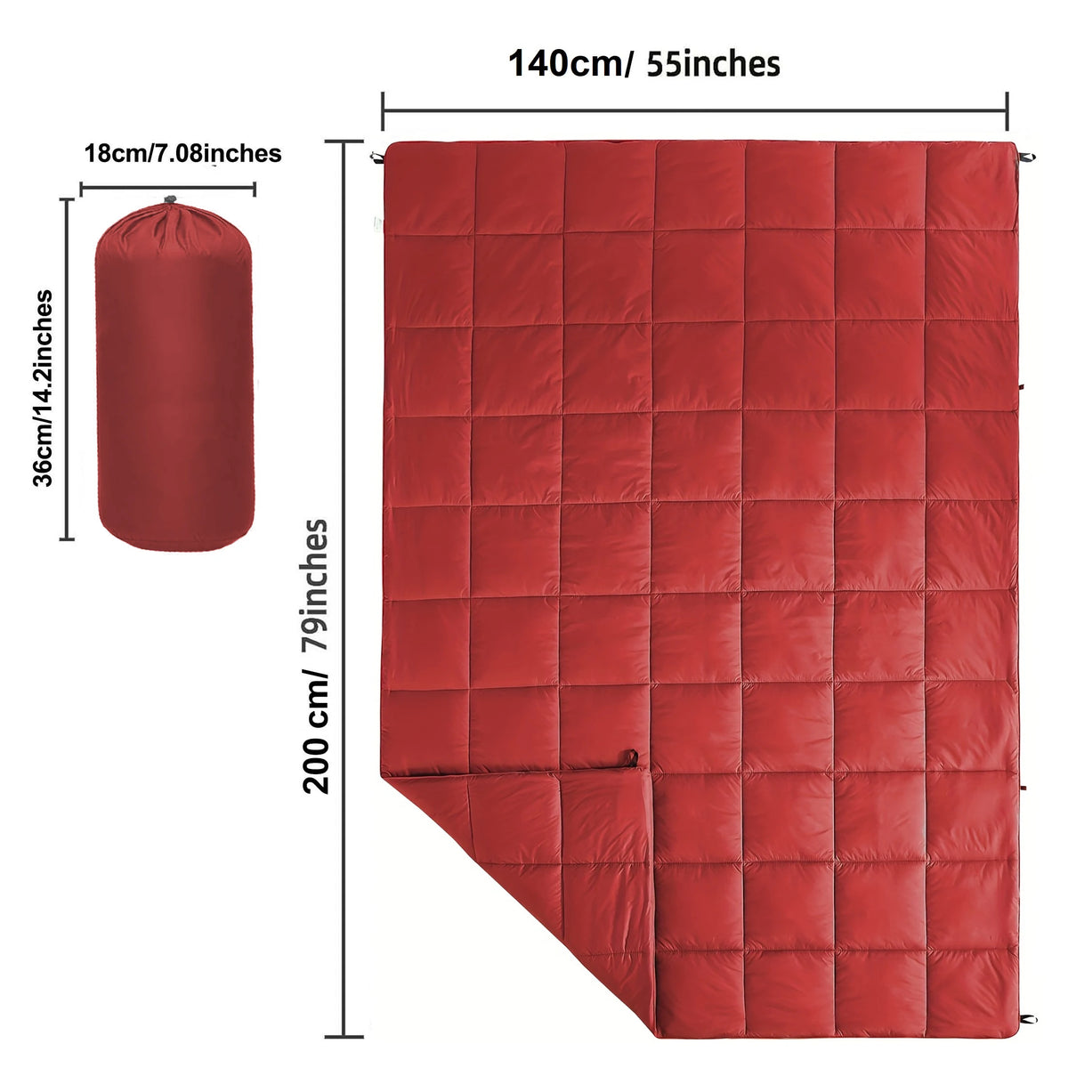 Lightweight Outdoor Puffy Camping Blanket for Hiking and Travel