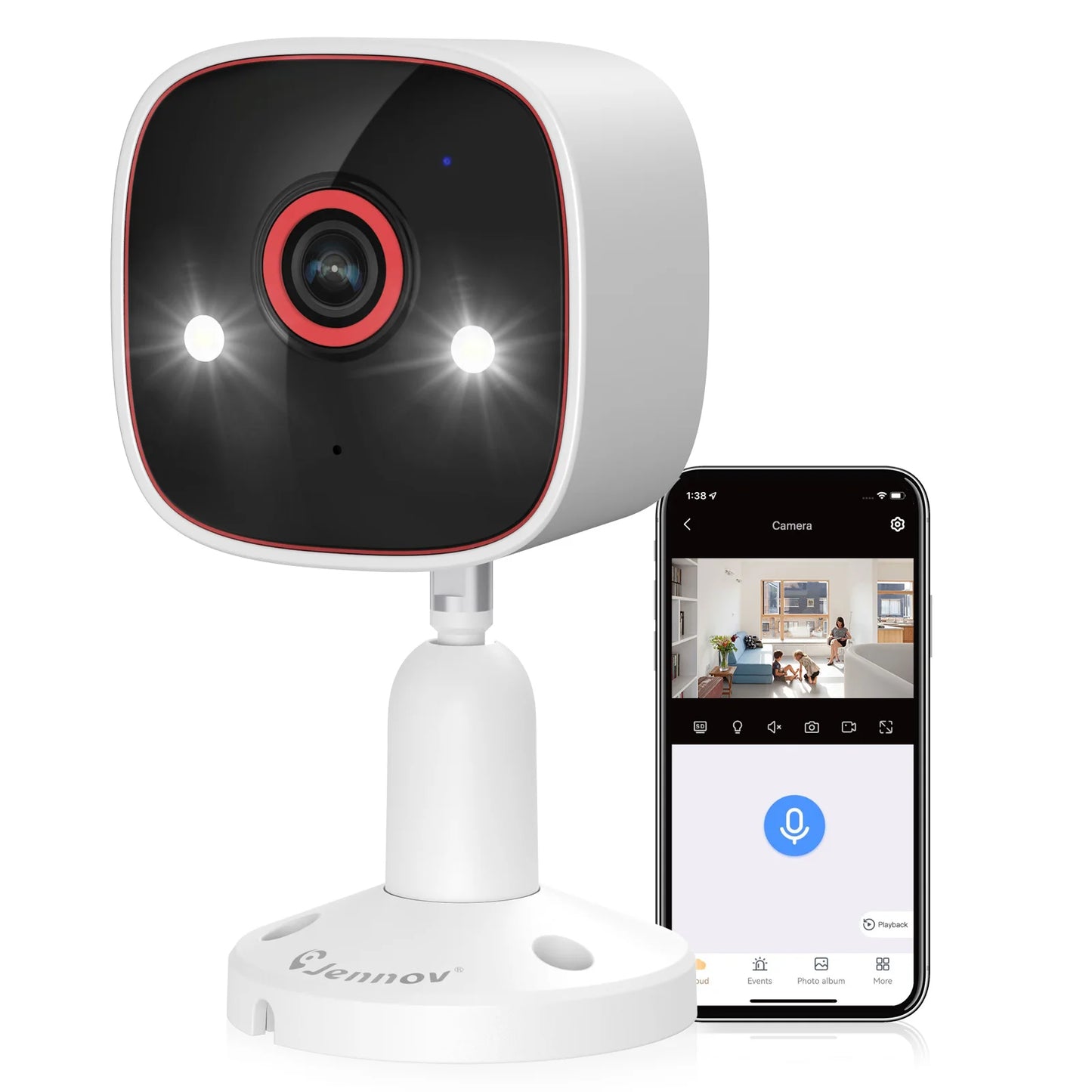 JENNOV 2K Wireless Outdoor Indoor Security Camera With Night Vision