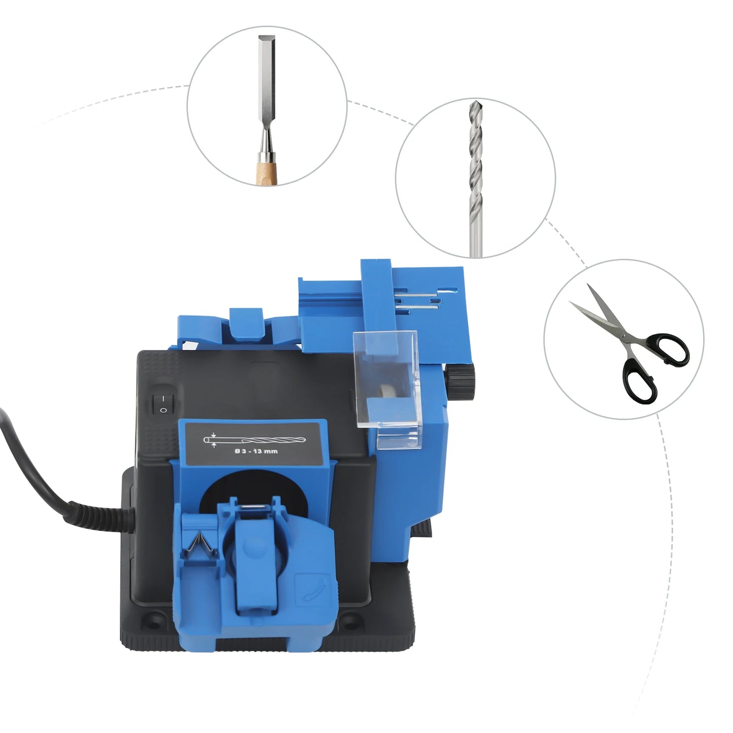 96W Electric Drill Bit Sharpener 110V Multifunction Grinding Machine for Knives and Scissors