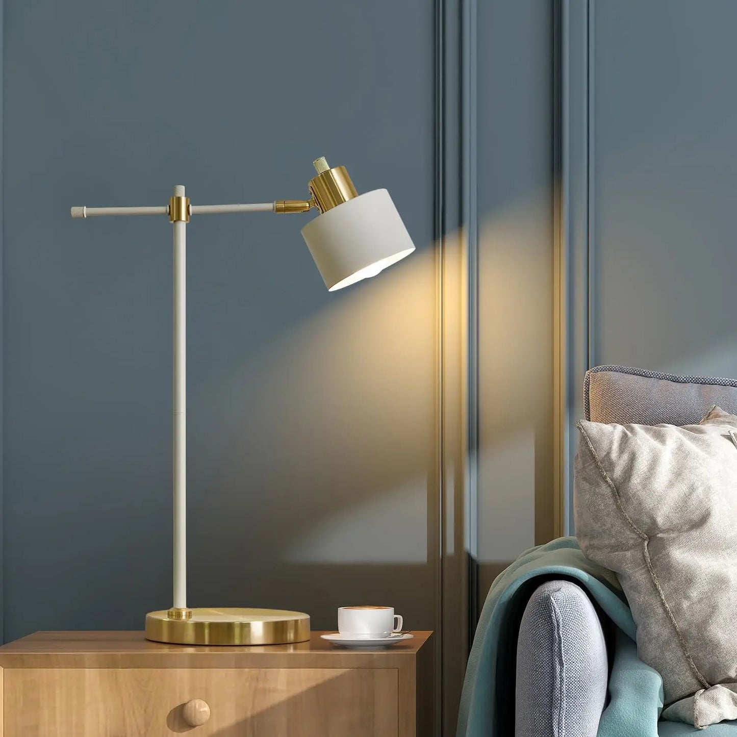 Industrial LED Desk Lamp With Adjustable Arm Bulbs Included Rotates 270 Degrees Tilts 45 Degrees