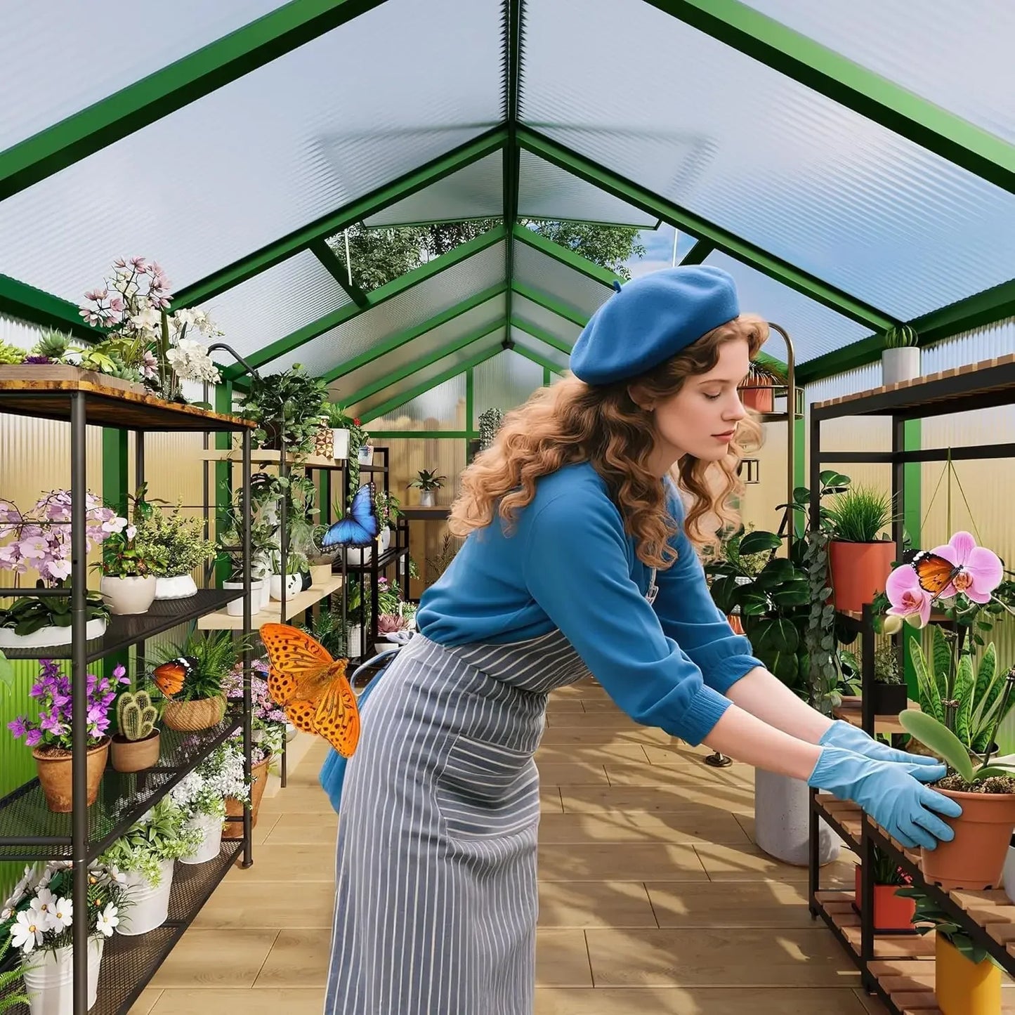 Exterior Polycarbonate Greenhouse Featuring Durable Aluminum Frame And Lockable Door