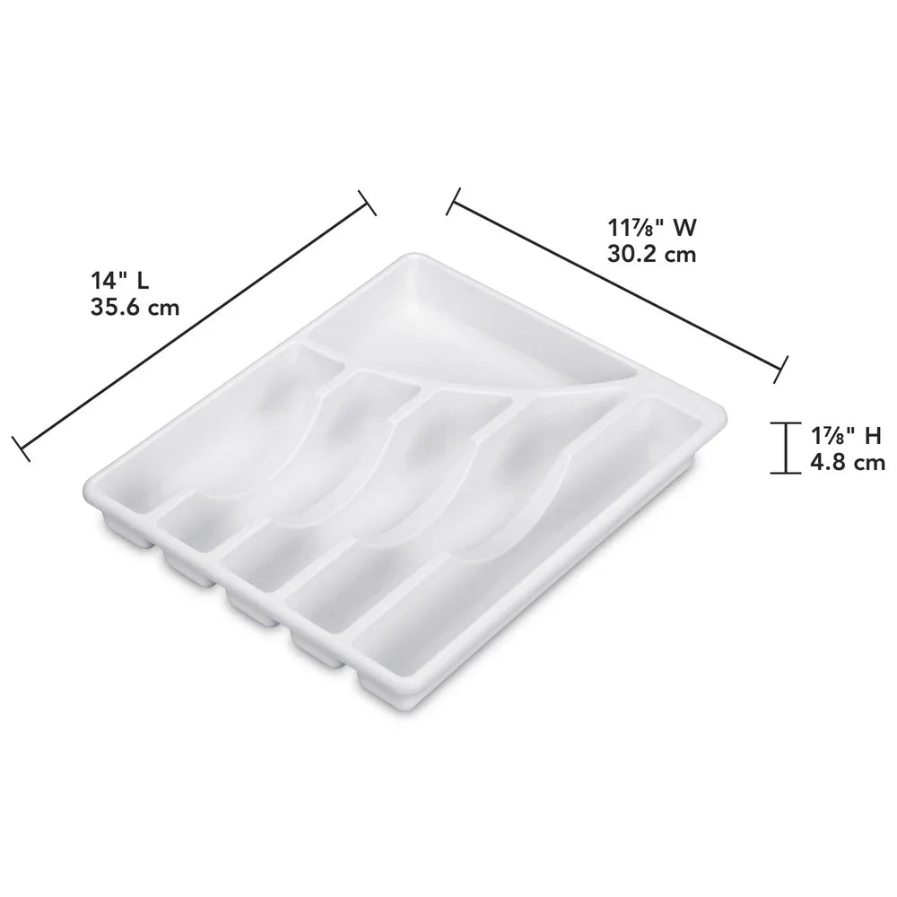 Six Compartment Durable Plastic Flatware Tray Utensil Organizer Kitchen DrawerStorage