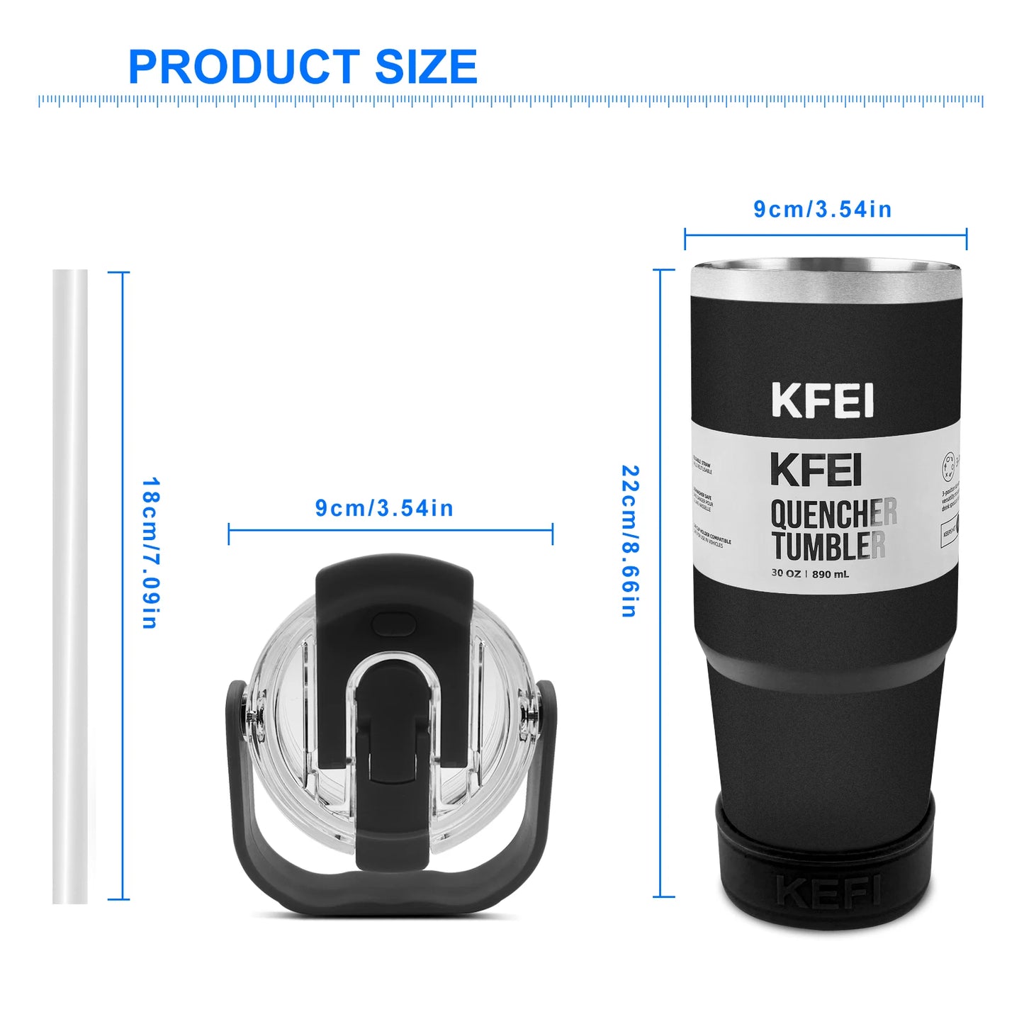 NONEDrinkware Double Wall Stainless Insulated Tumbler With Lid Straw