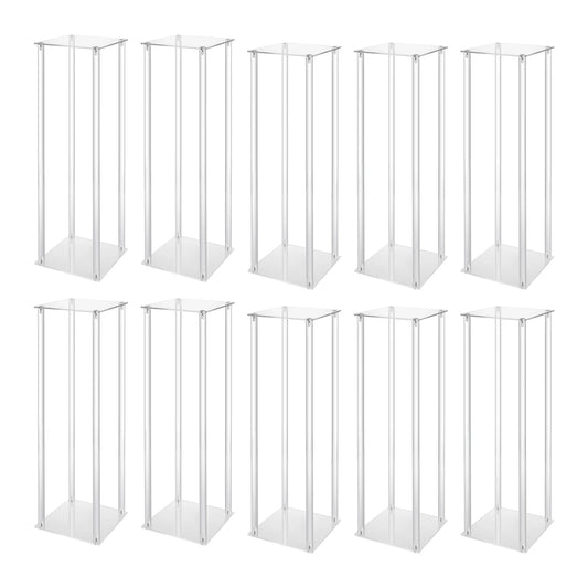 Clear Acrylic Flower Display Stand Set for Wedding Decor, 4.5mm Thick Durable Columns, 3kg Per Stand