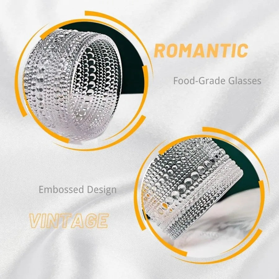 Hobnail Vintage Textured Cocktail Glasses Set of Six