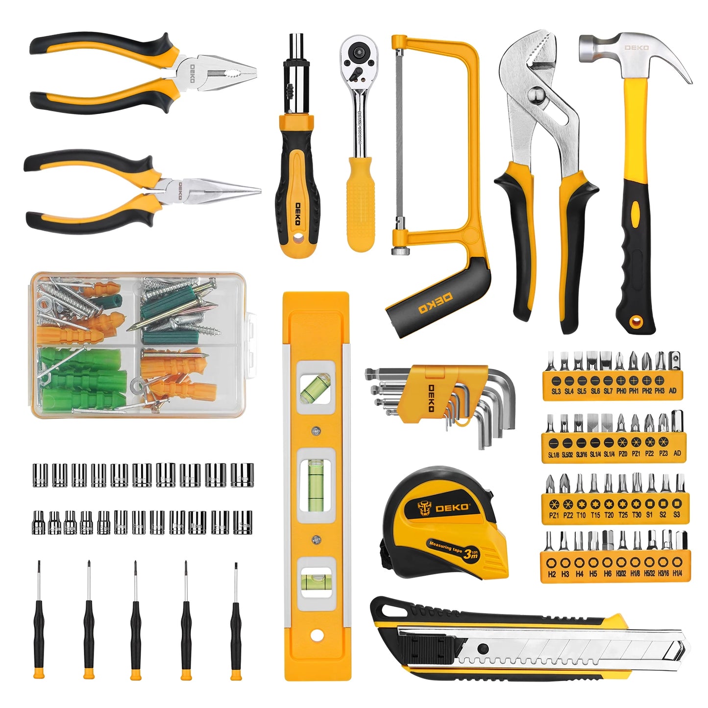 DEKODIY 228Pcs Socket Wrench Auto Repair Tool Set With Toolbox