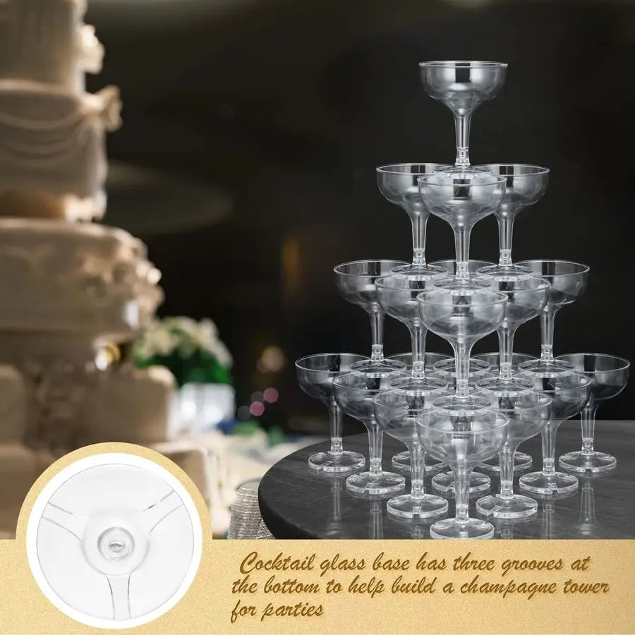 Plastic Champagne Flutes 100 Pack Clear Disposable Glasses 5 Oz Capacity for Parties and Events