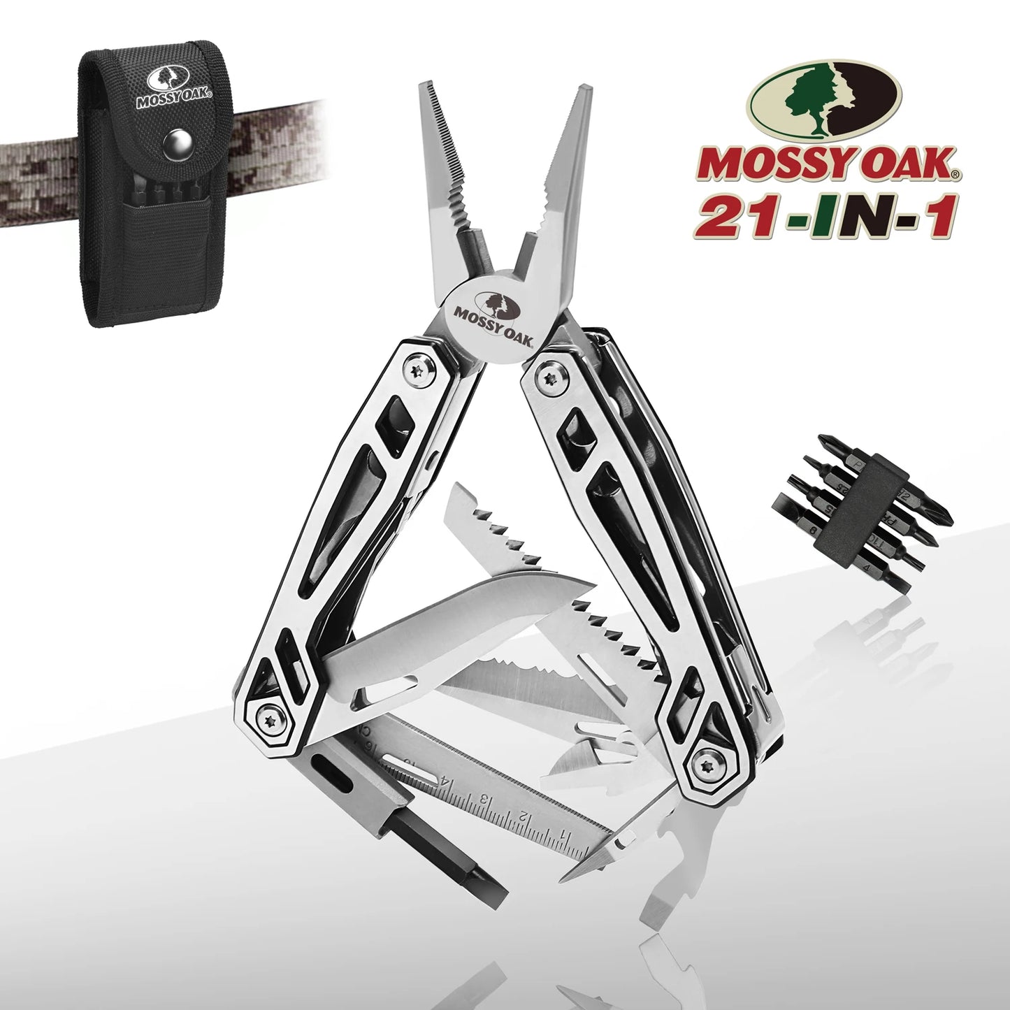 WORKPRO 21 In 1 Multifunction Pliers Stainless Steel Portable Pocket Knife With Sheath Outdoors Camping