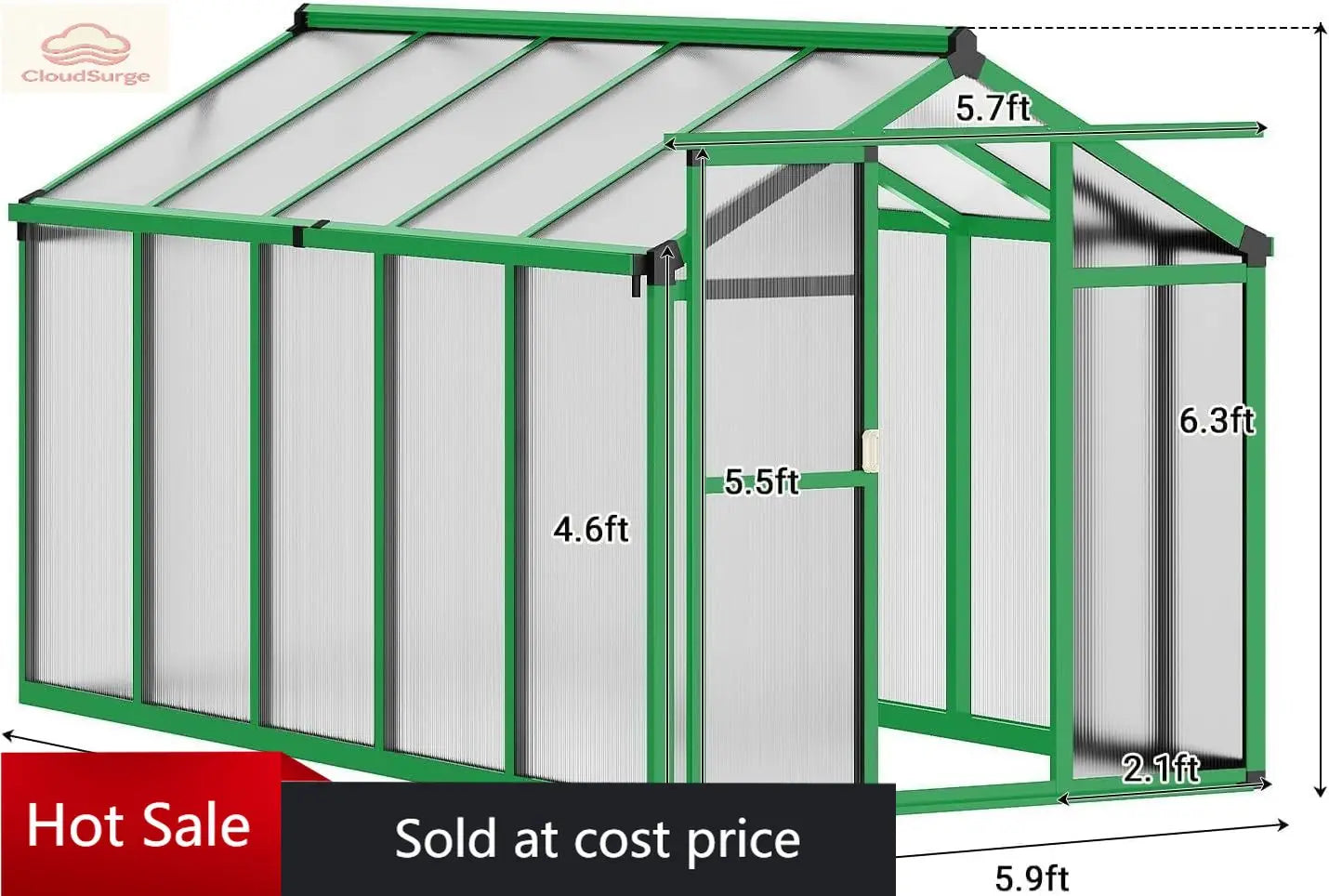 Exterior Polycarbonate Greenhouse Featuring Durable Aluminum Frame And Lockable Door
