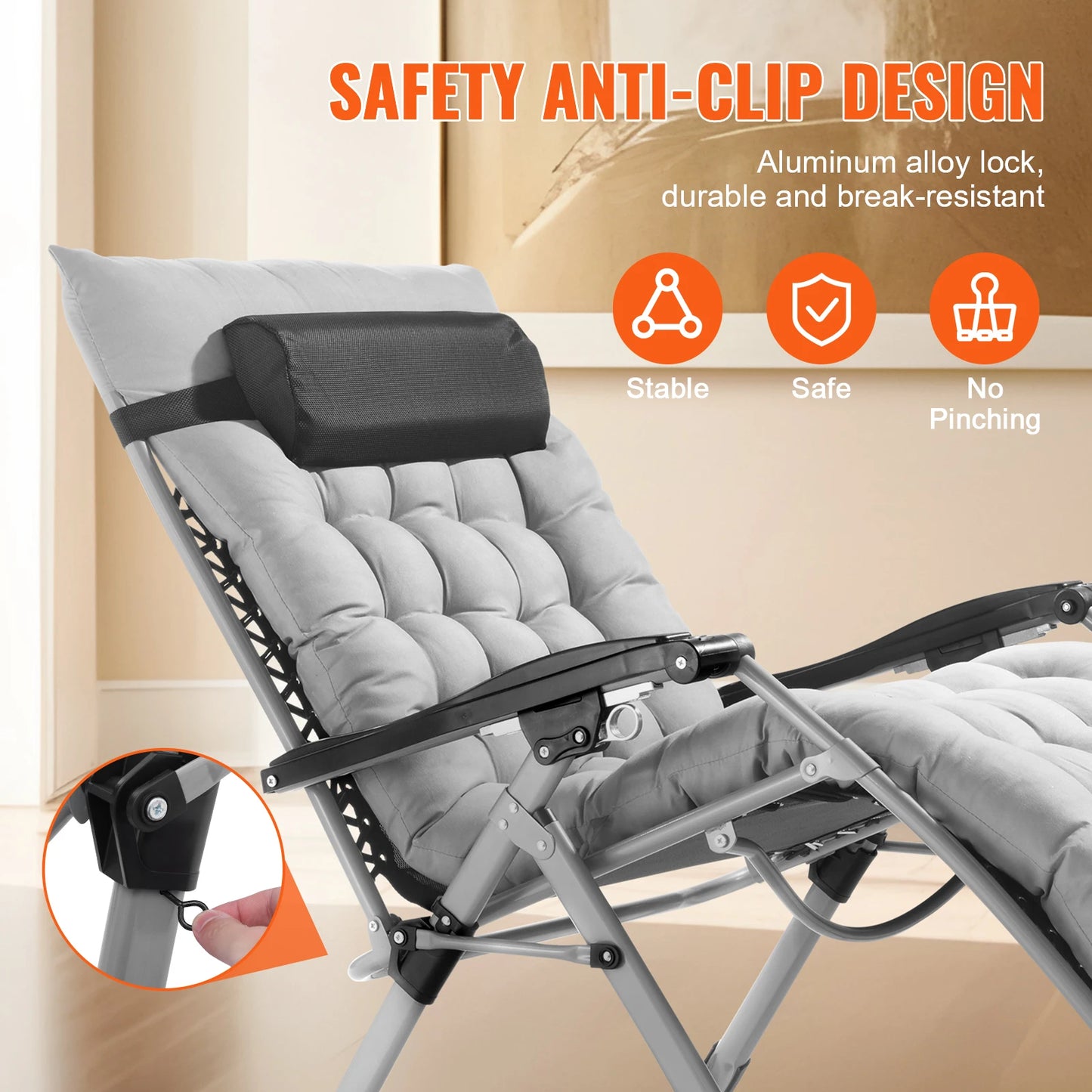 SucceBuy Zero Gravity Chair Recliner With Adjustable 90 To 170 Degrees Cushion Footrest And Cupholder Up To 500 Lbs