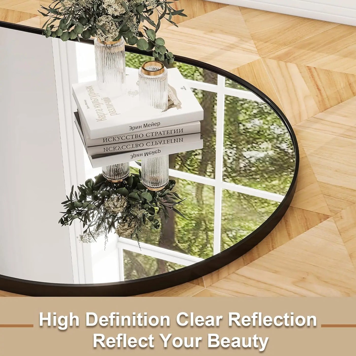HARRITPURE Full Body Floor Mirror With Modern Aluminum Frame Freestanding Leaning Or Vertical Mount