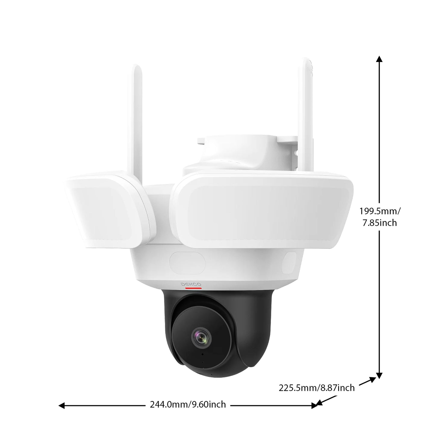 DEKCO WiFi Floodlight Camera Outdoor 360 Degree View 3K UHD