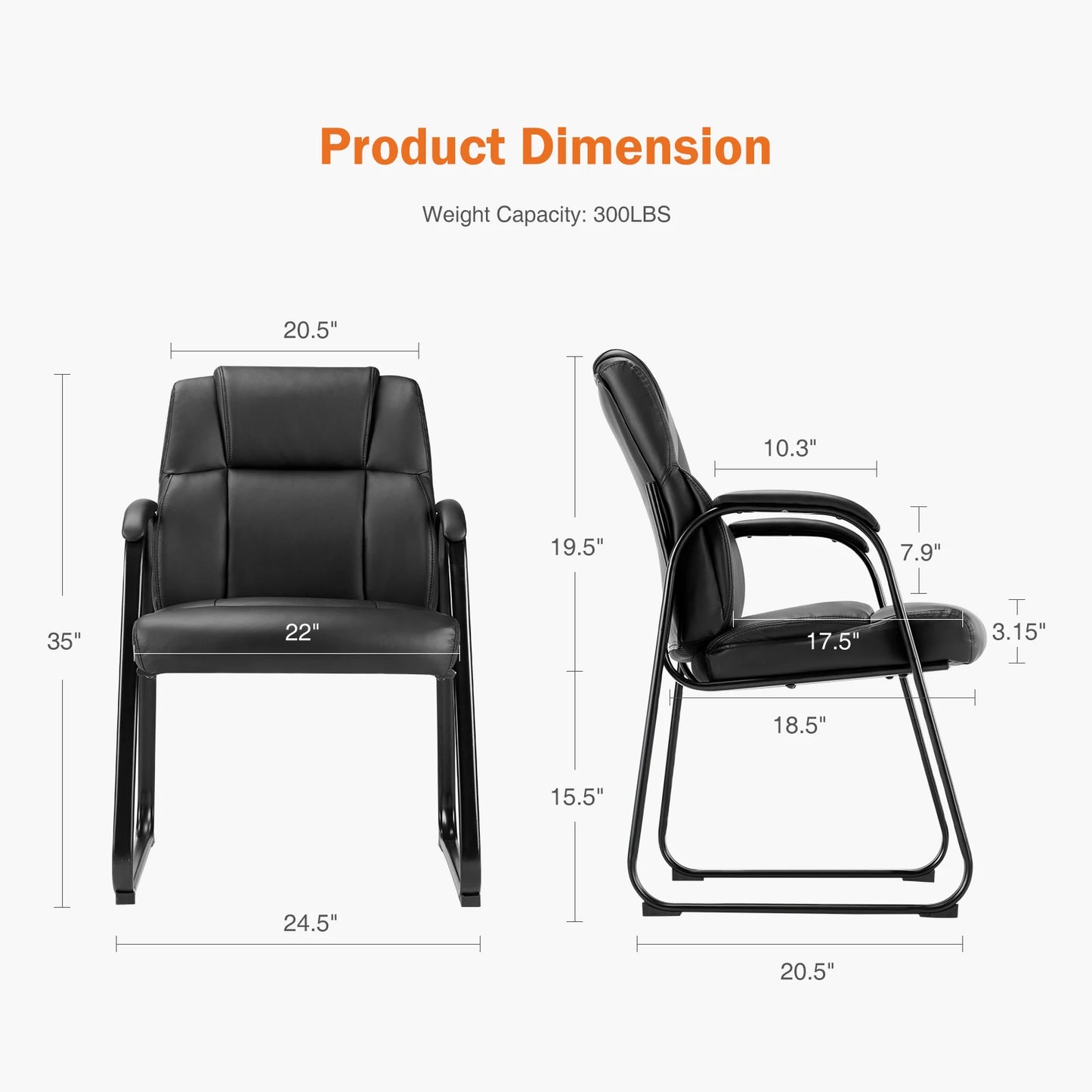 JHK Ergonomic Office Chair With Padded Backrest And Armrests For All Day Comfort