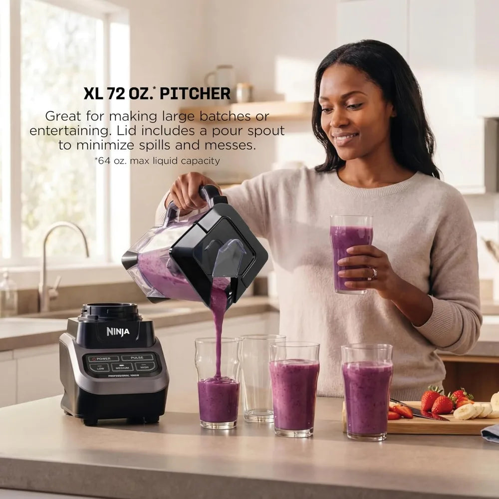 Ninja Professional Blender 1000W With Total Crushing Technology For Smooth Ice And Frozen Ingredients