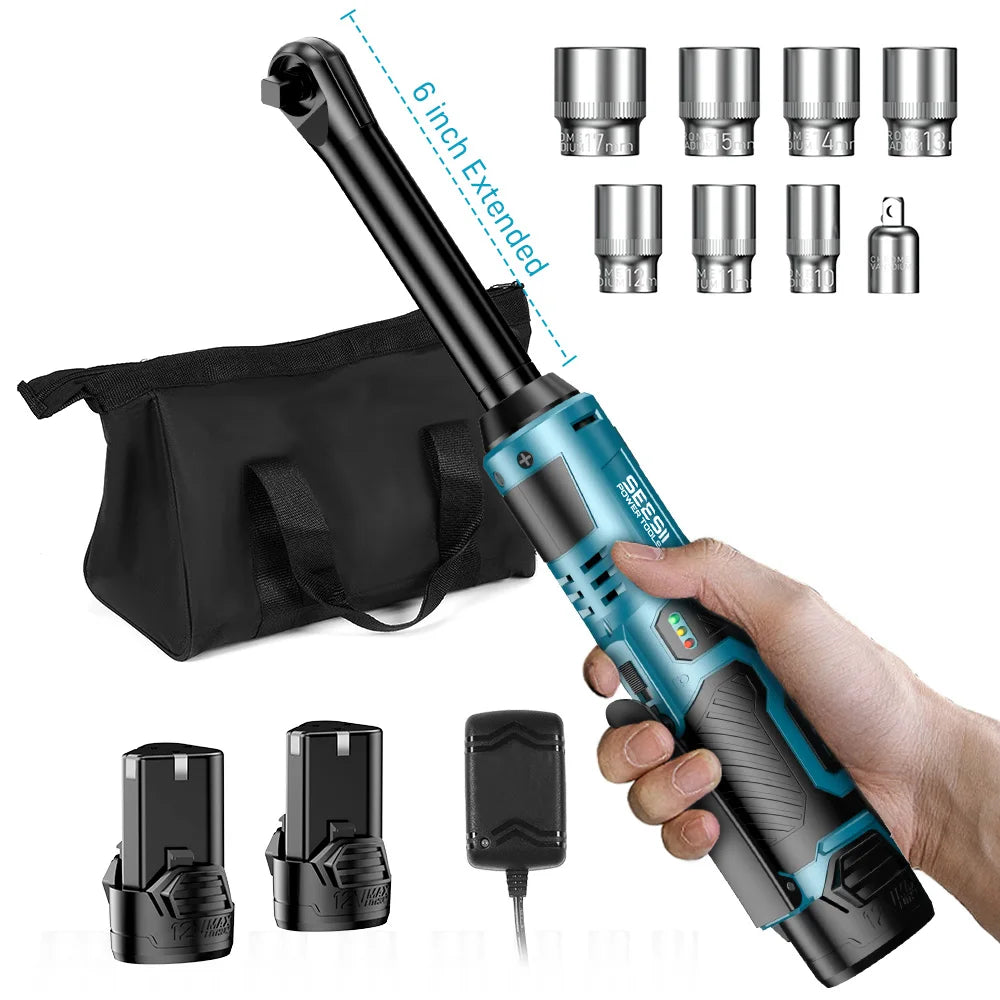Seesii Cordless Ratchet Wrench 55Nm 12V Rechargeable