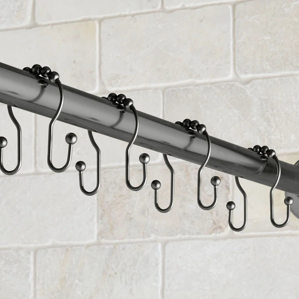 Stainless Steel Shower Curtain Hooks With Easy Glide Rollerballs