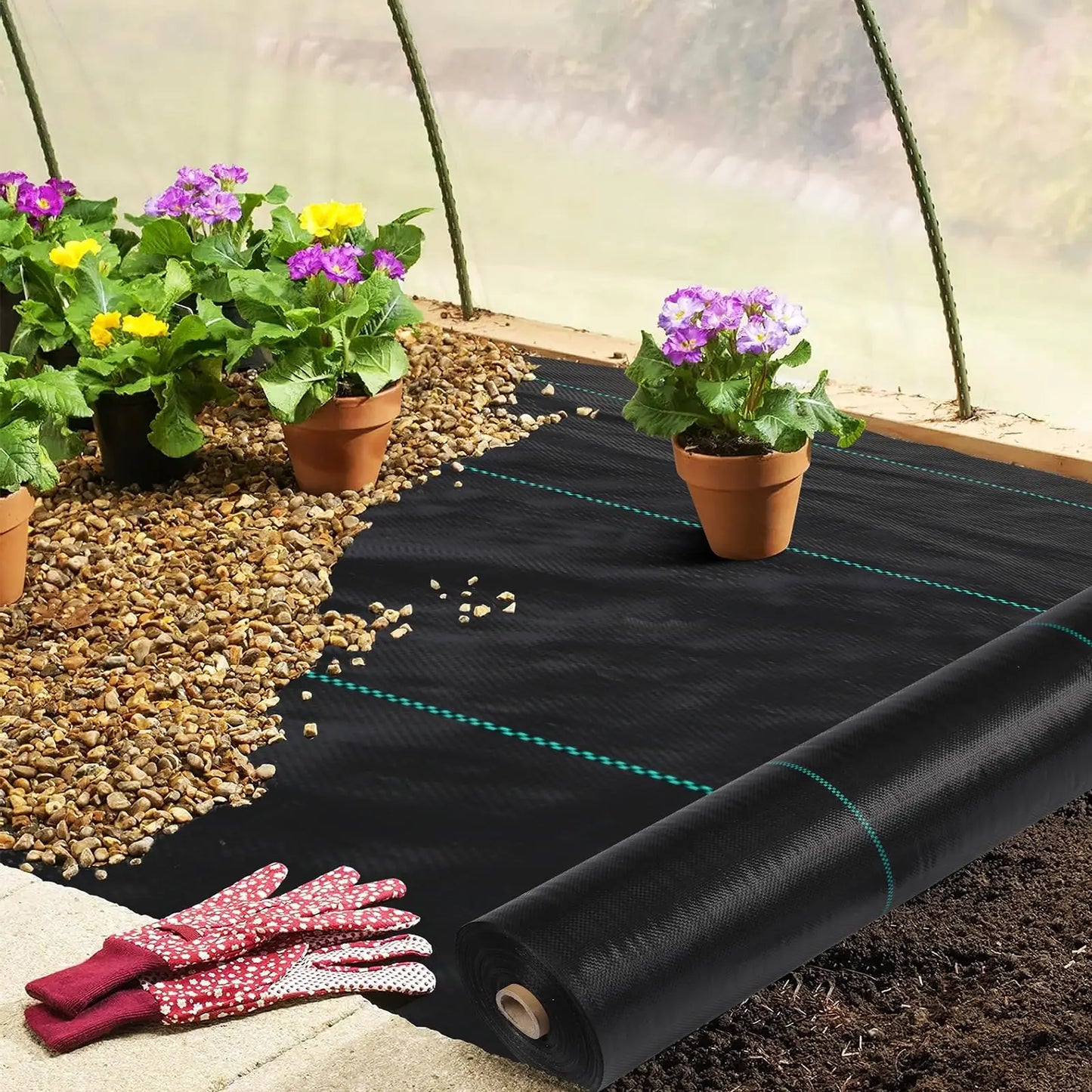 HiMISS Heavy Duty Woven Weed Barrier Landscape Fabric For Effective Weed Control And Soil Aeration