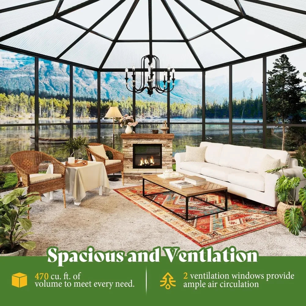 Hexagonal Aluminum Greenhouse With Quick Connect Assembly
