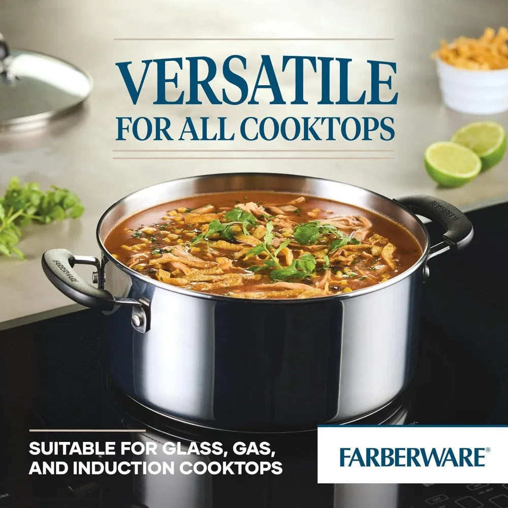 Premium Stainless Steel ProfessionalGrade Dutch CookingOven With Glass Lid InductionCompatible