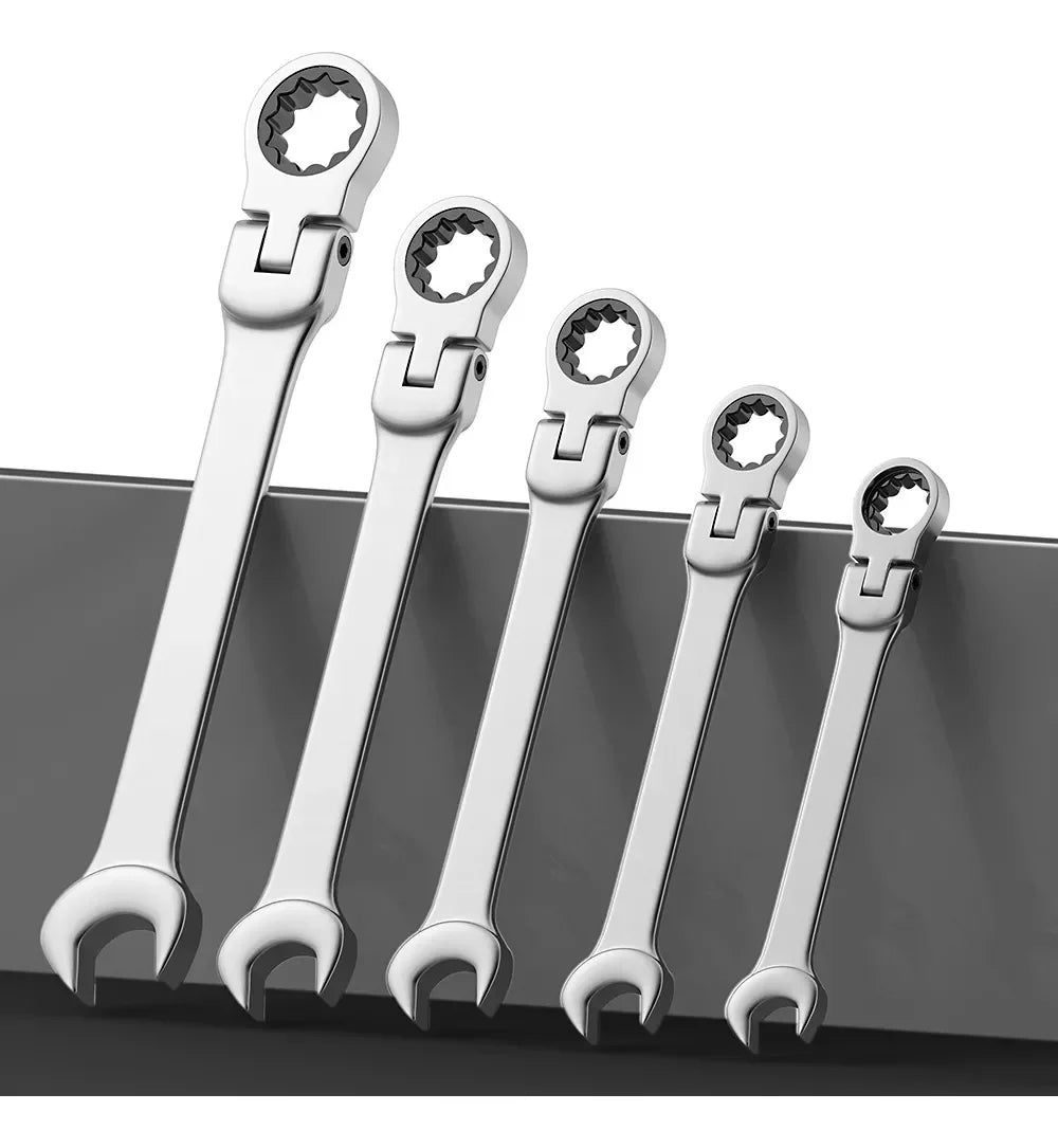 WOZOBUY 16Pcs Flex-Head Ratcheting Wrench Set