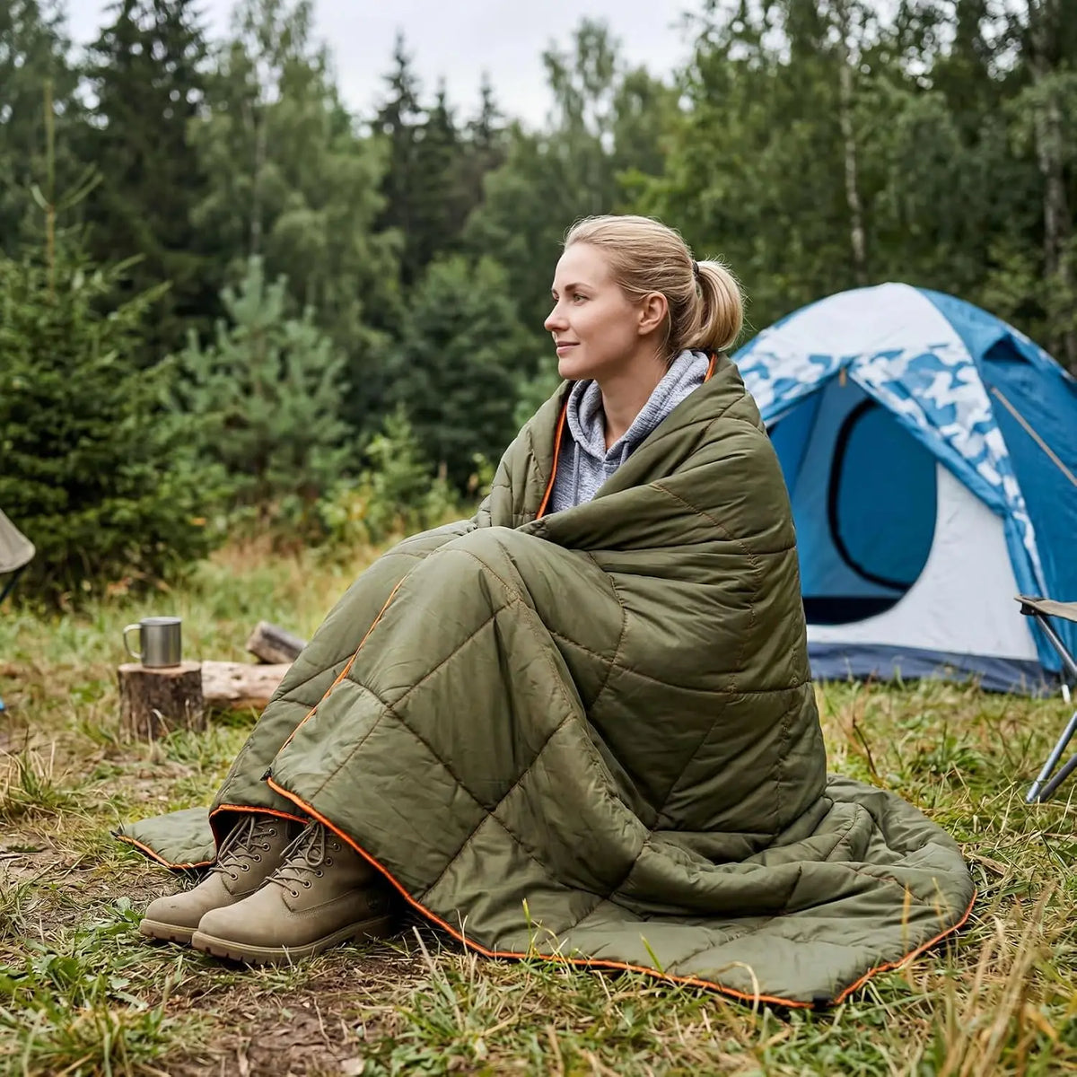Tacleekii Waterproof Packable Outdoor Camping Blanket for Travel Hiking