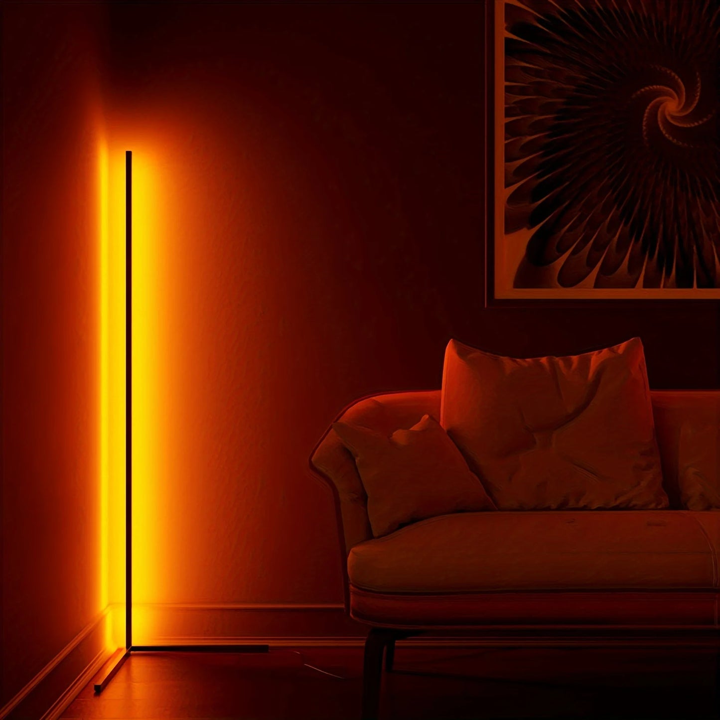 Corner Floor Lamp RGB LED UltraHighBrightness AmbientIllumination Fixture for LivingRoom