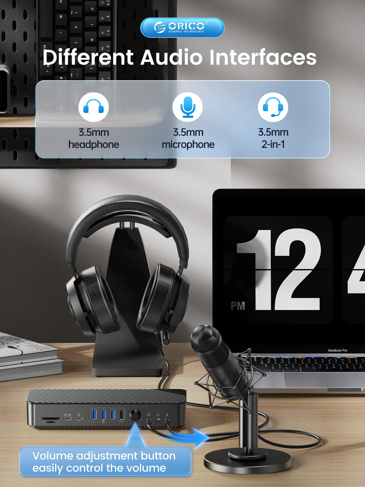 Orico 19 In 1 USB C Docking Station With 4K HDMI VGA Audio RJ45 PD Power Adapter