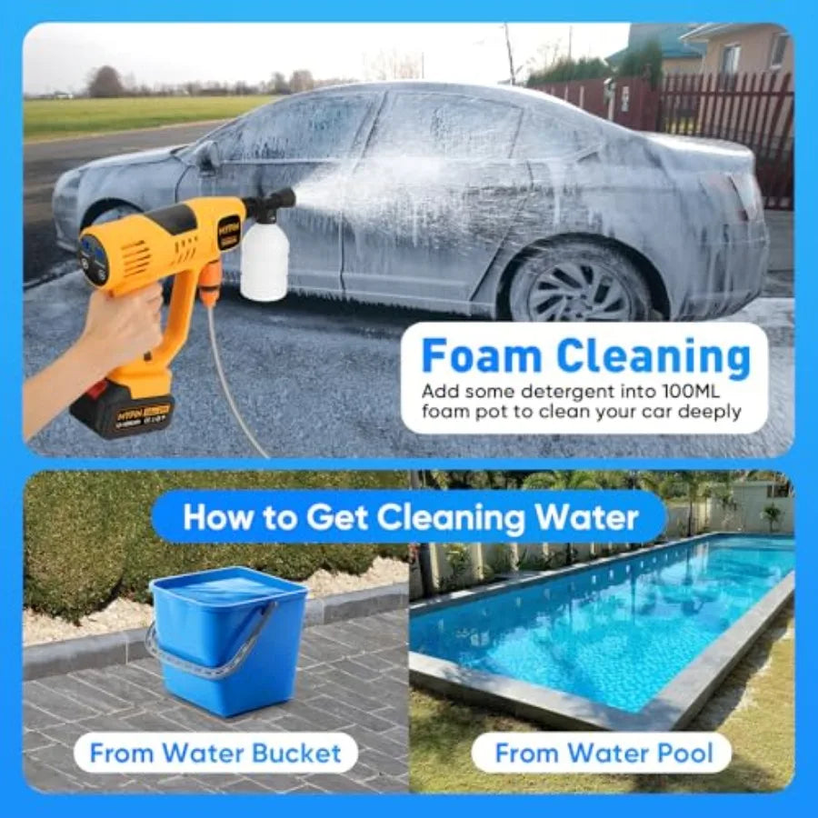 Portable Cordless Pressure Washer 790 PSI For On The Go Outdoor Cleaning With Lightweight Design