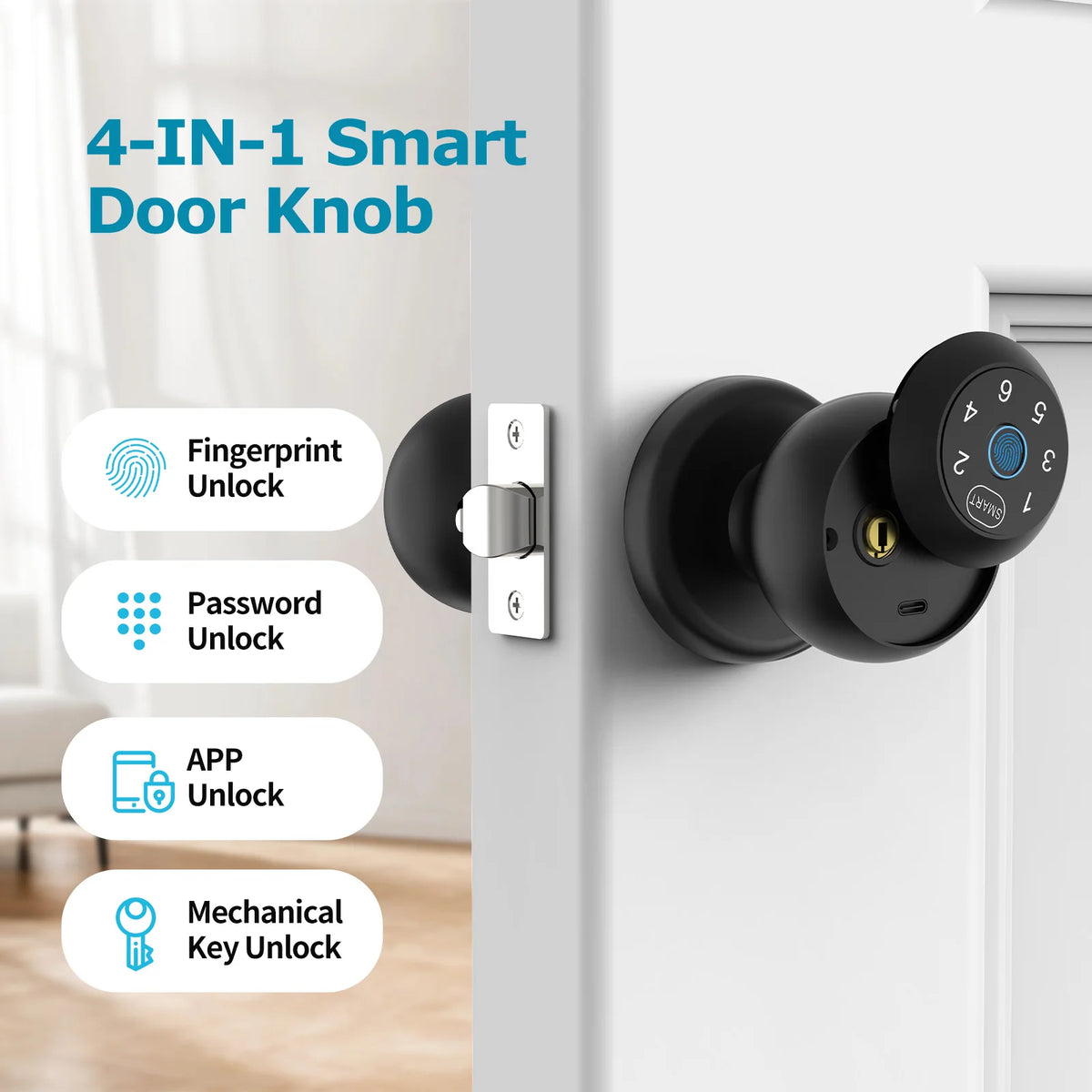 Viladepot Smart Lock With Fingerprint Keypad App Control And Bluetooth